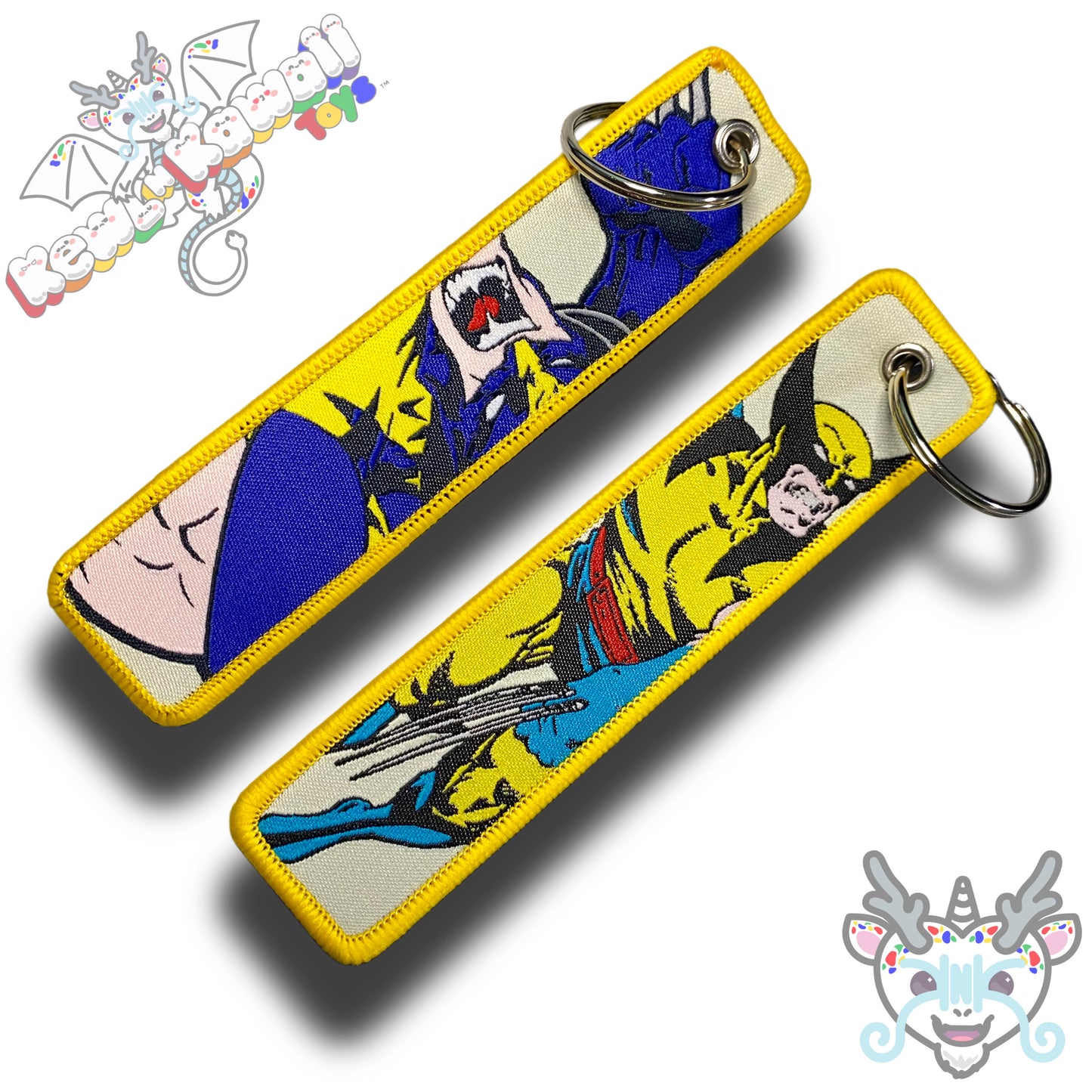 Comic Book Themed Fabric Keychain