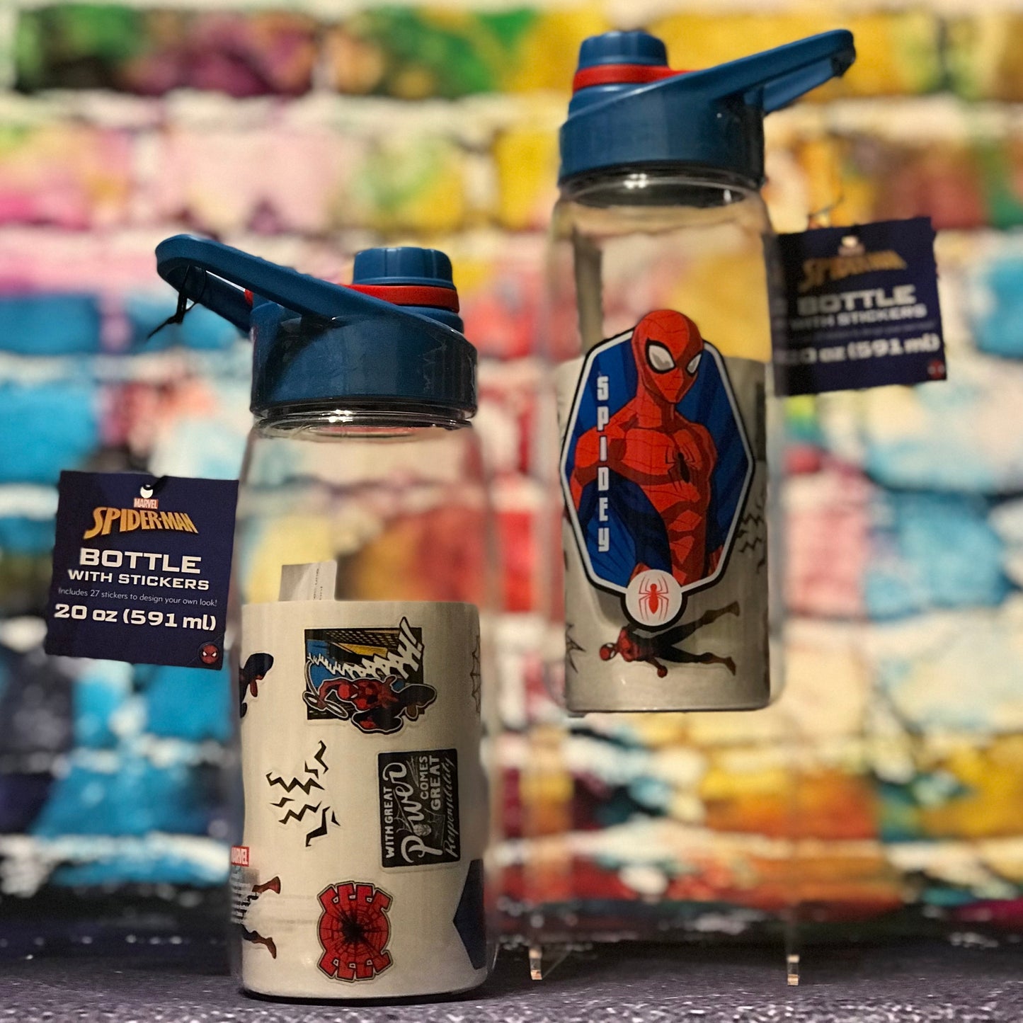 Spiderman 20oz Water Bottle w/ Stickers