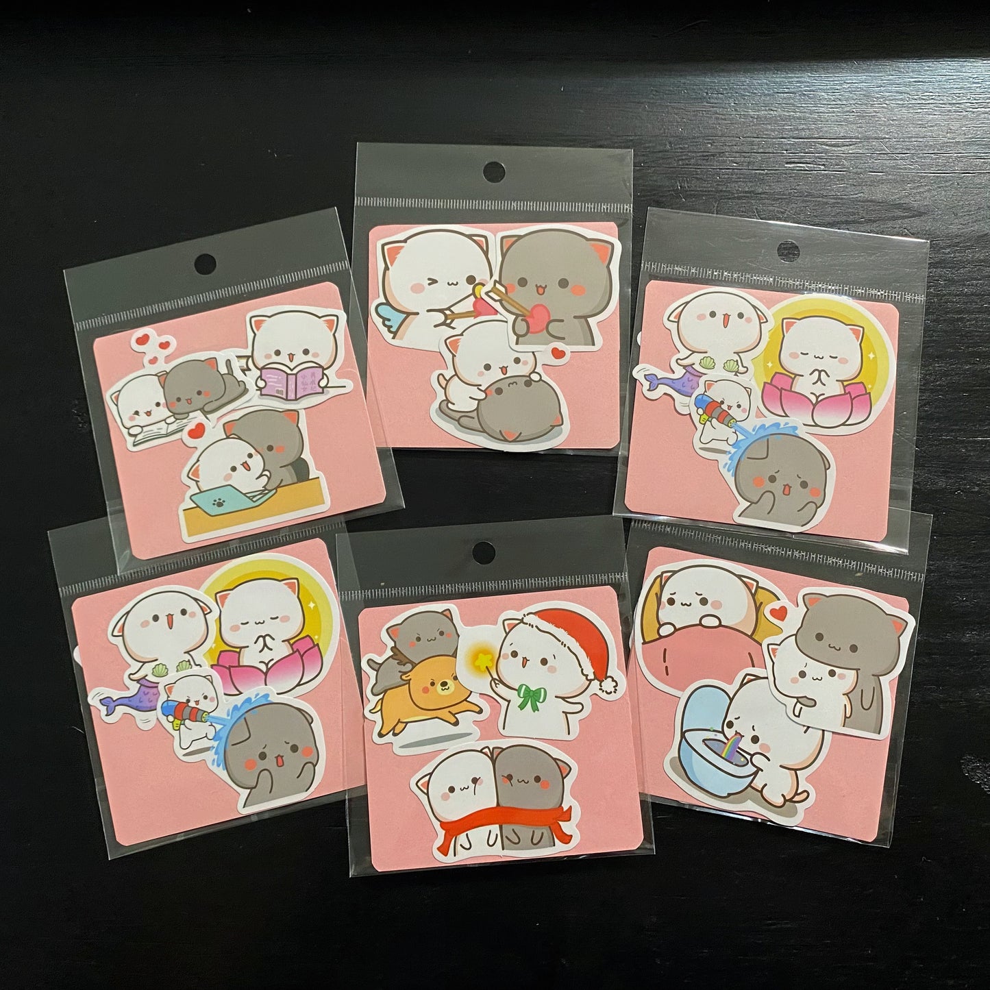 Peach & Goma (Mitao Cat) Sticker Packs (assorted)