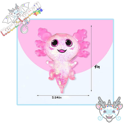 Squishy Glitter Axolotl Slow Rise Fidget