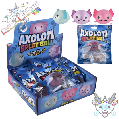 Squishy Axolotl Splat Ball Fidget