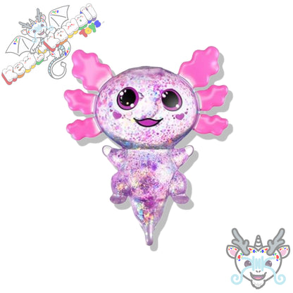 Squishy Glitter Axolotl Slow Rise Fidget