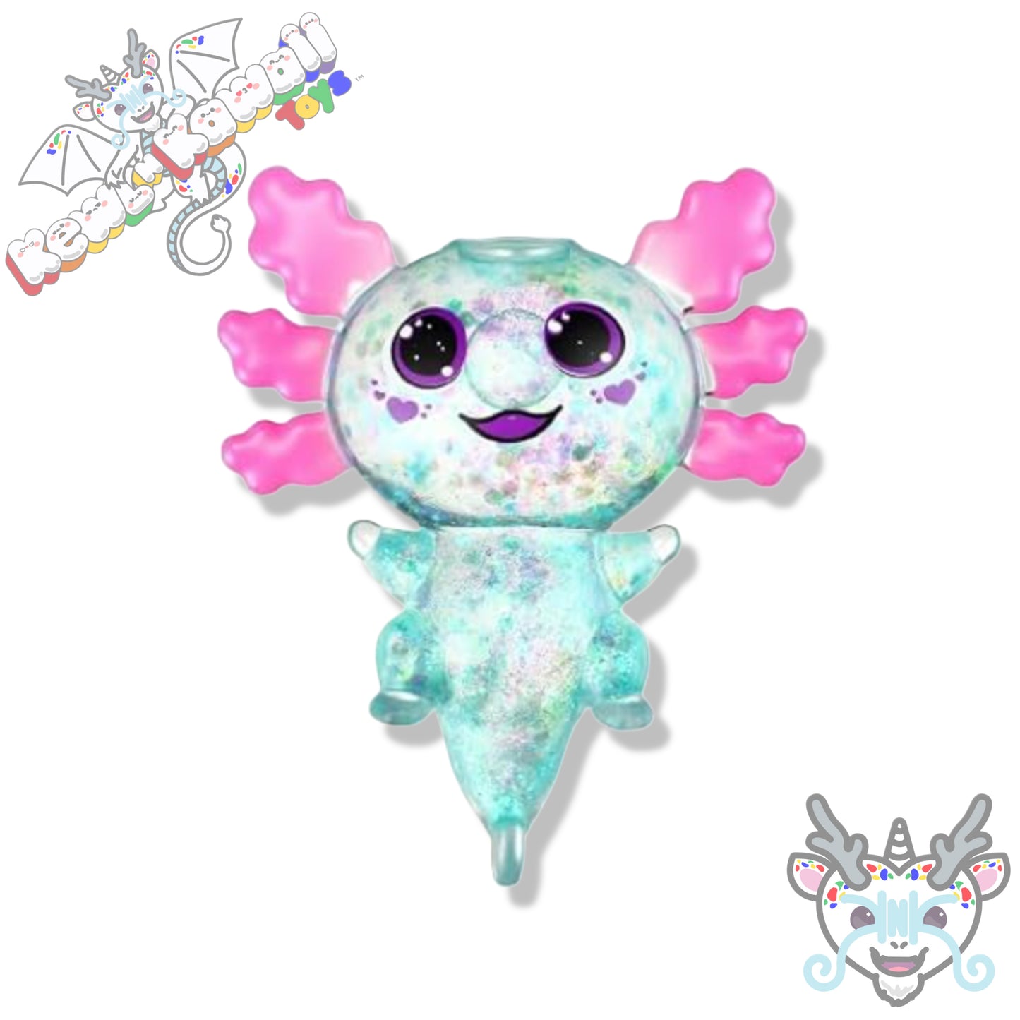 Squishy Glitter Axolotl Slow Rise Fidget