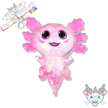 Squishy Glitter Axolotl Slow Rise Fidget