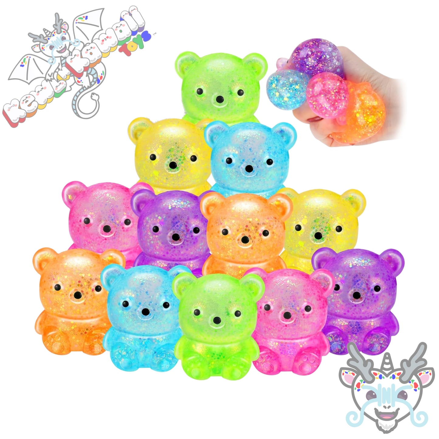 Glitter Squishy Gummy Bear Fidget